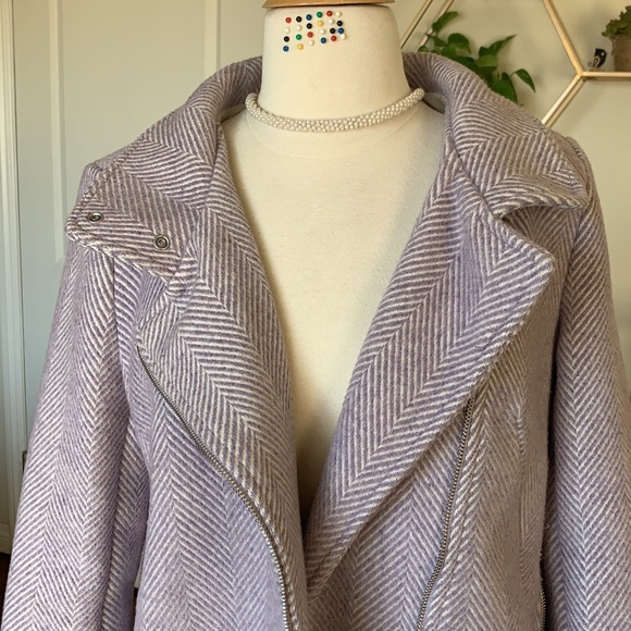 LOFT Assymetric lilac moto coat - Picture 5 of 6